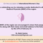 Invite to all women medical physicists for participating in Women Medical Physicist Poster !